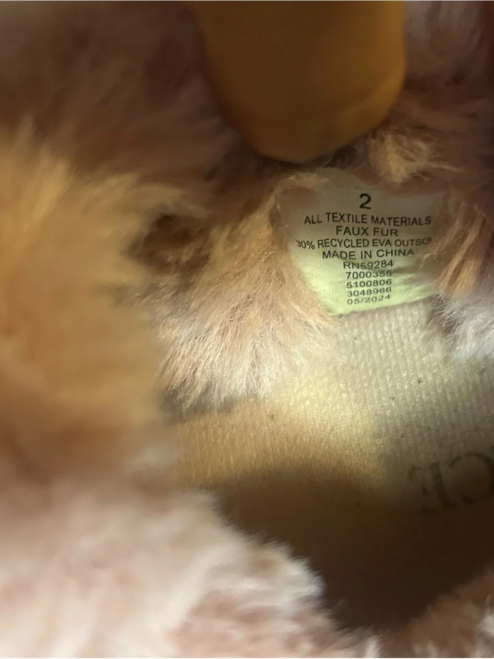 The Children's Place Plush Faux-Fur Cuff Slippers - Blush Pink